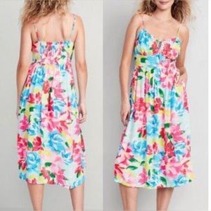 Old Navy Fit & Flare Floral Smocked Midi Cami  Dress in medium NWT